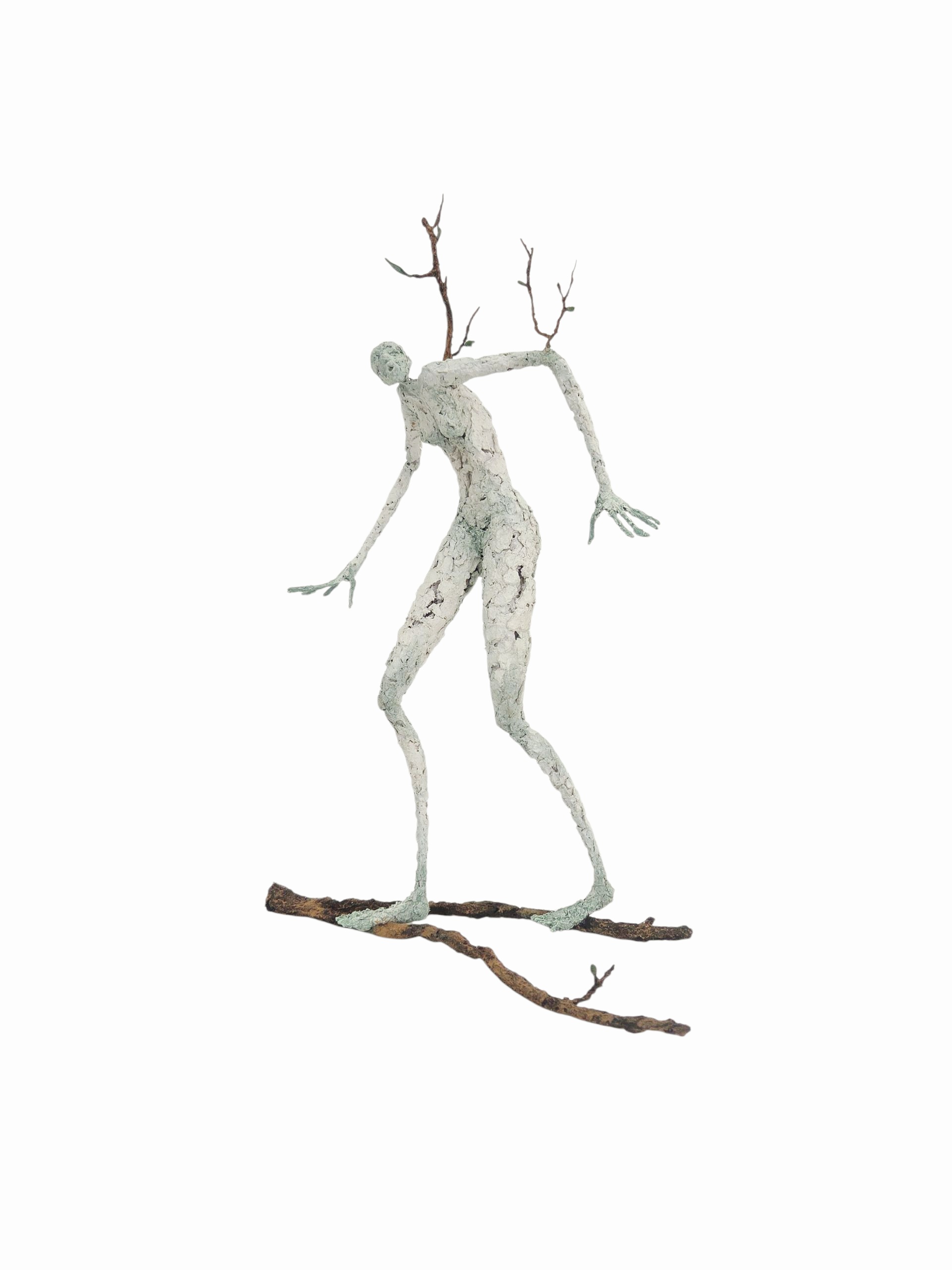 "Arborescence - 4" [Terre, pâte à papier, patine - 35 x 23 x 12]