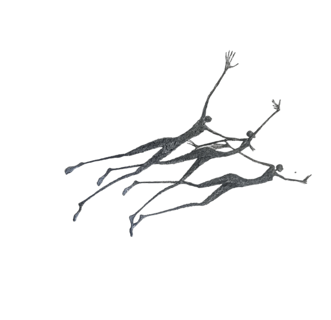 "Sororité"
[Acier soudé, pâte à papier, patine]